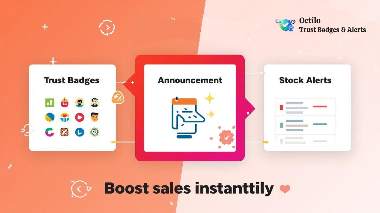 Setup Octilo Trust Badges, Announcement Bars, and Stock Alerts (Octilo App) - Shopify
