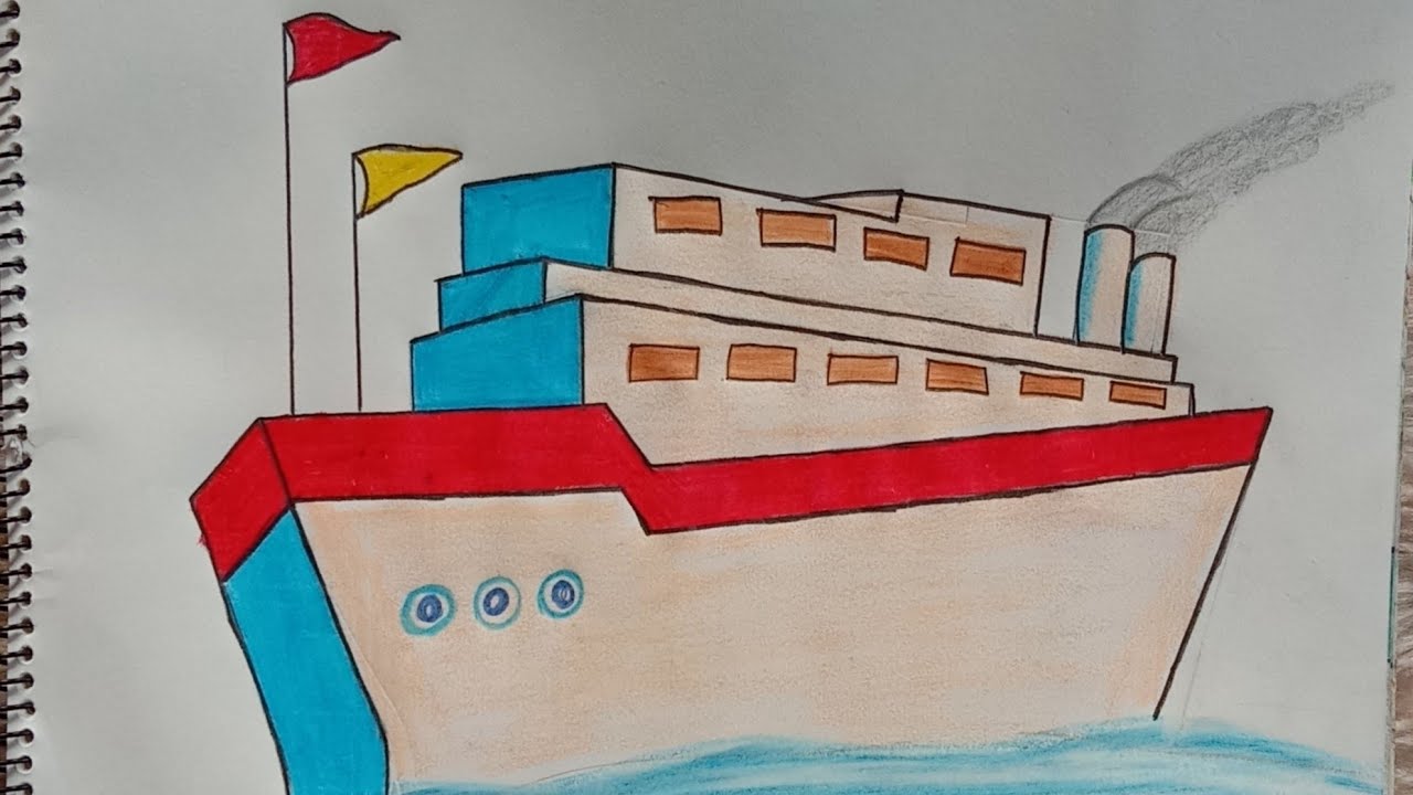 How to draw a ship step by step || Easy ship drawing