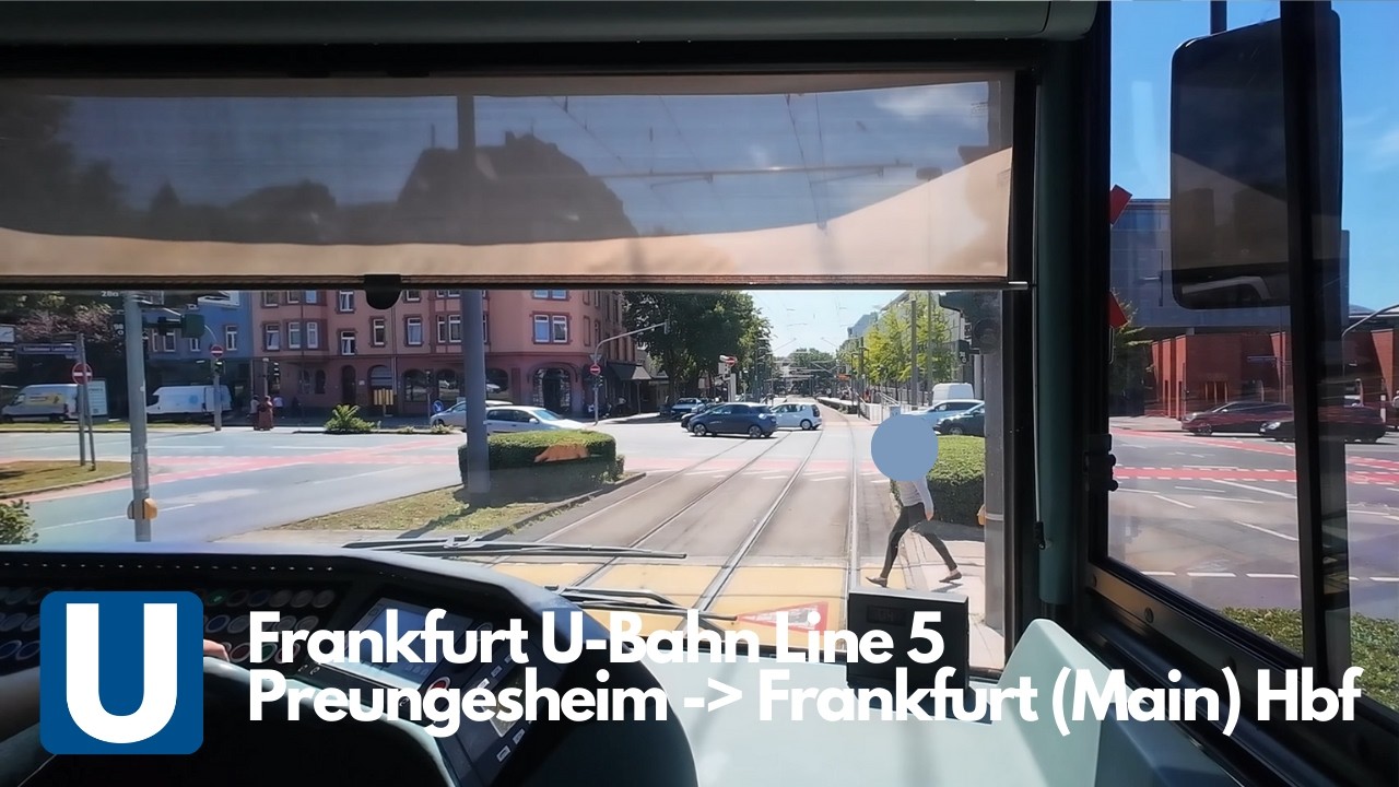 Frankfurt Ubahn Line 5 Full Cab View (Preungesheim - Frankfurt (Main) Hauptbahnhof)