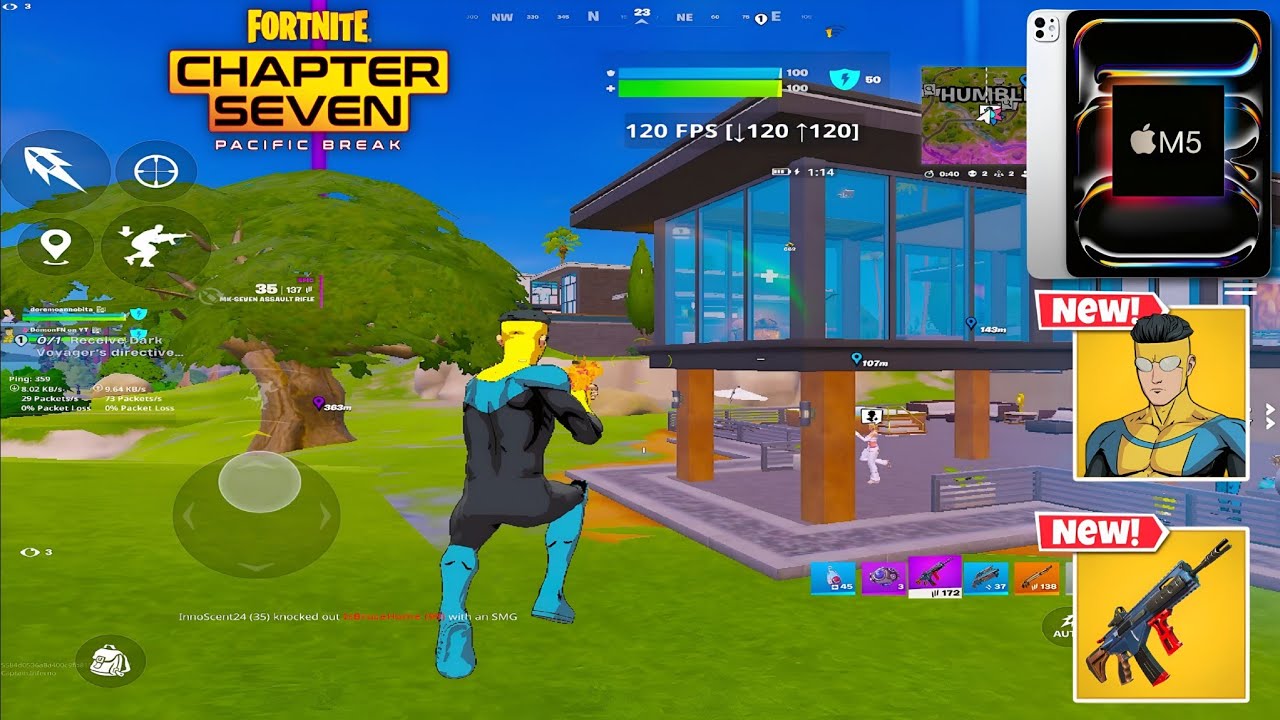iPad Pro M5 120 FPS Fortnite Mobile Gameplay *HIGH KILL WIN Gameplay Full Game FORTNITE Chapter 7*