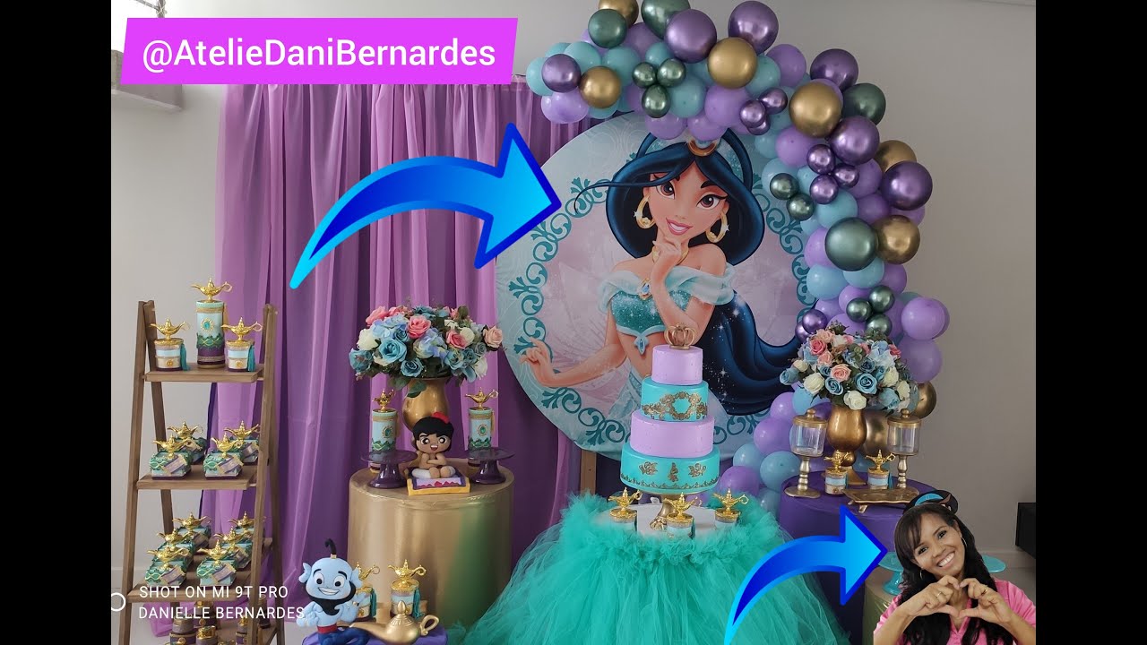Aprenda como decorar Tema  Princesa Jasmine Disney