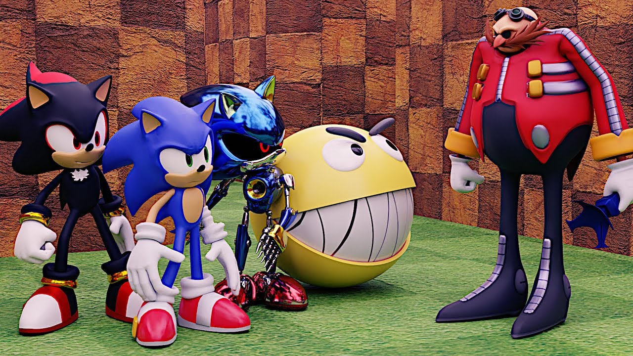 Pacman and Sonic Team vs Eggman