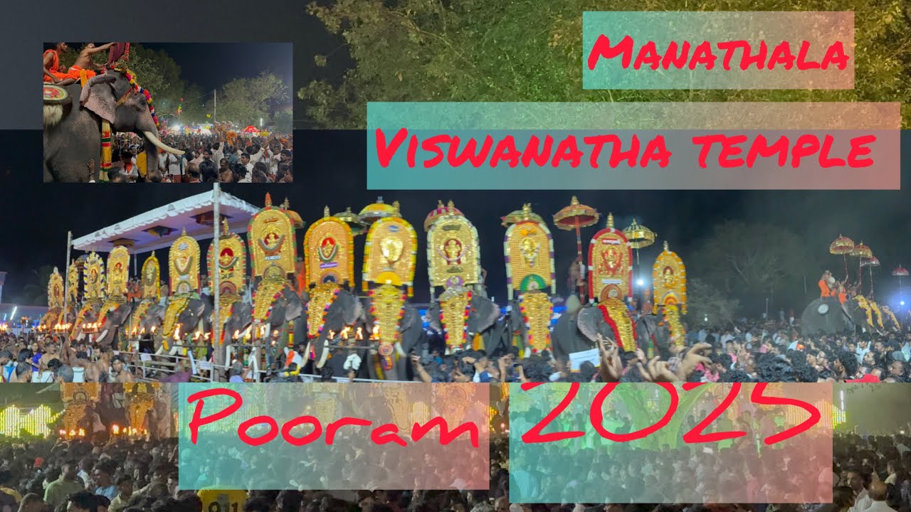 ചരിത്ര പ്രസിദ്ധമായ മണത്തല ഗുരുപാദപുരിയിലേക്കു പതിനായിരങ്ങൾ Manathala Viswanatha Temple പൂരം 2025