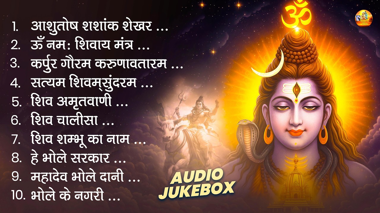 शिव भजन | ॐ नमः शिवाय, आशुतोष शशांक शेखर, कर्पुर गौरम करुणावतारम, सत्यम शिवम् सुंदरम, शिव अमृतवाणी