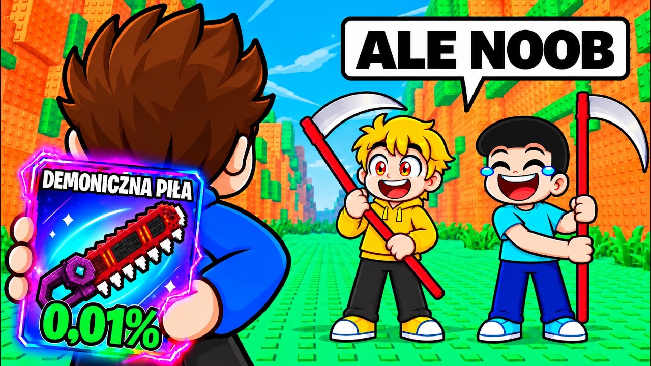 UDAJE NOOBA w KOSZENIU TRAWY a potem UŻYWAM 0.01% PIŁY w Roblox!