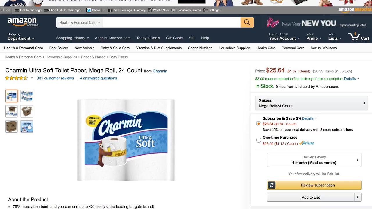 Charmin Ultra Soft Toilet Paper, Mega Roll!
