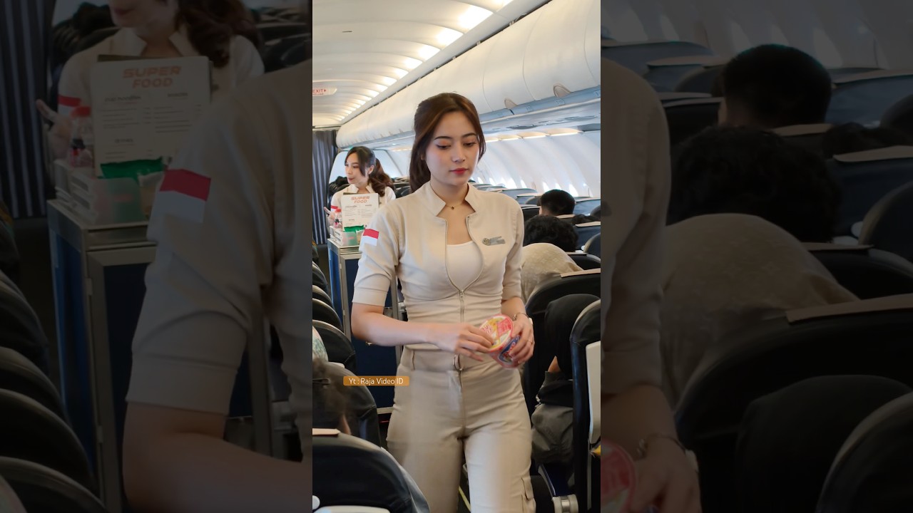 Pramugari Cantik Super Air Jet Lagi Sibuk Kerja dalam Pesawat 🥰🥰🙏🙏