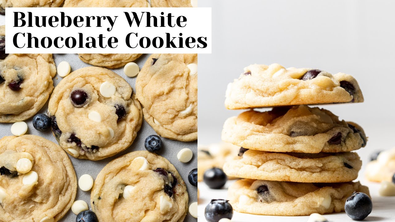 Blueberry White Chocolate Cookies (20 Minute Recipe!)