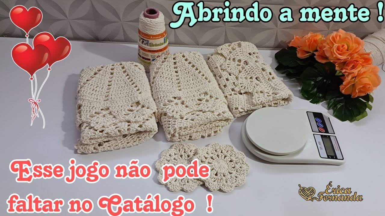 💥JOGO DE BANHEIRO 3 PEÇAS GRANDES 🤔COR ÚNICA 💰 800 grs #crochet