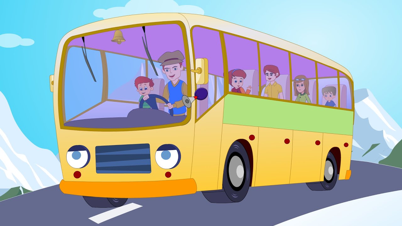 Wheels on The bus Go Round and round song Nursery Rhymes Kid Songs