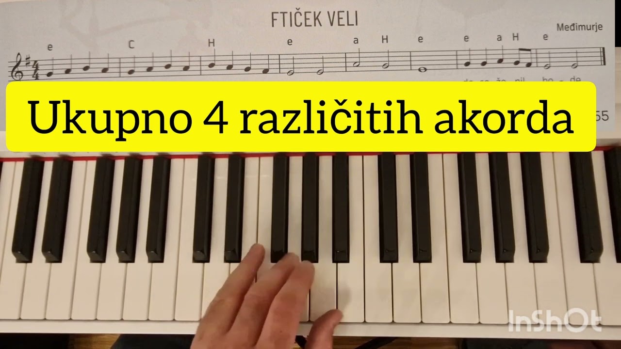 OSNOVNI AKORDI NA KLAVIRU ZA POČETNIKE 17. Ftiček veli🐦🙂
