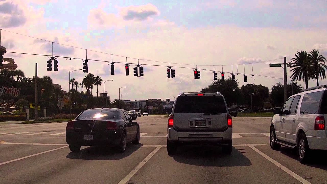Driving down International Drive in Orlando Florida