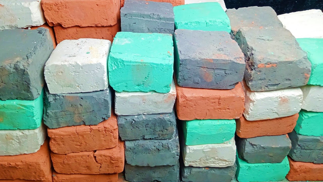 First time multi colour water crushing soft gymchalk crunchy | crispy | oddly satisfying | ASMR 
