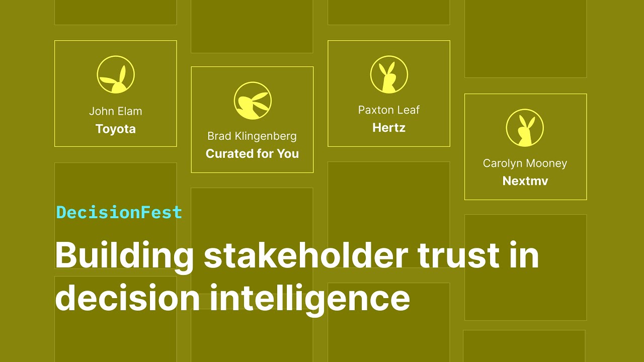 Building trust and confidence in decision intelligence