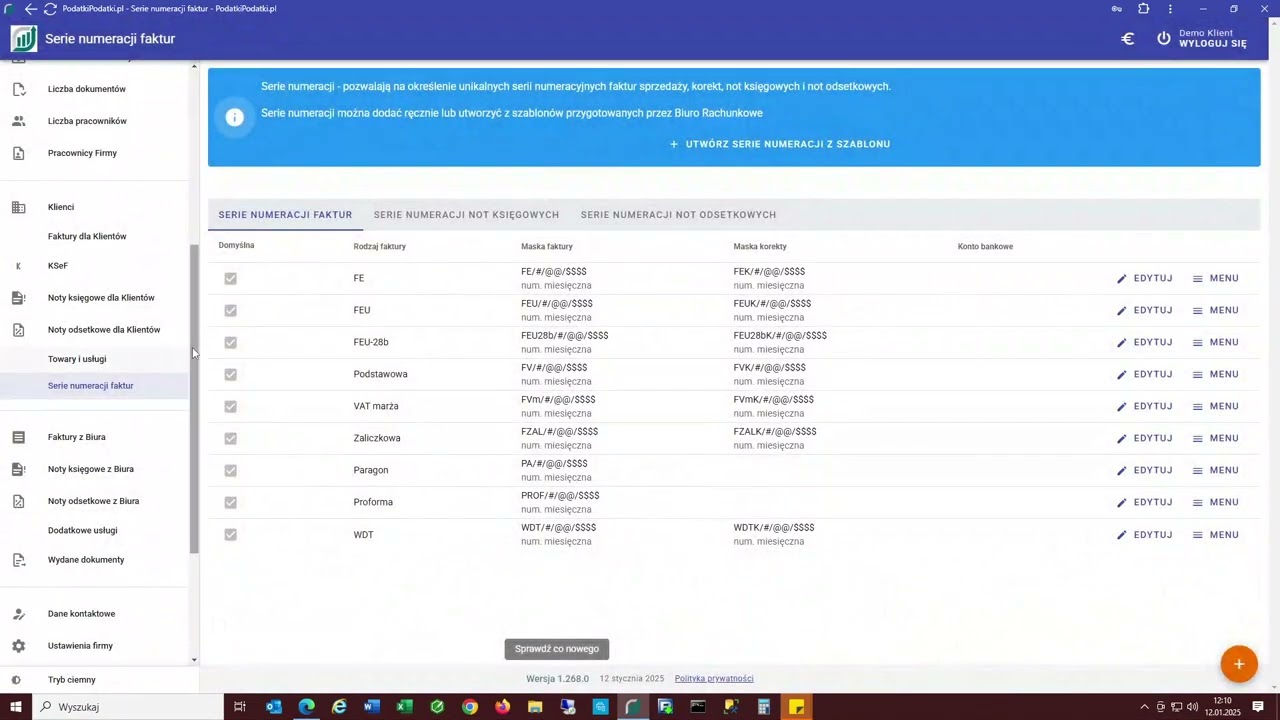 Wystawianie faktur w panelu Klienta systemu PodatkiPodatki.pl