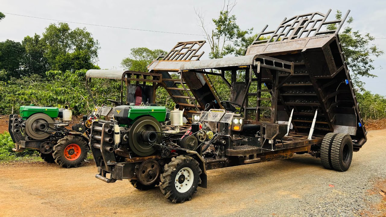 Test cầu đẩy ben máy 50hp và chiếc cầu đẩy ben máy 36hp cơ khí Anh Trung