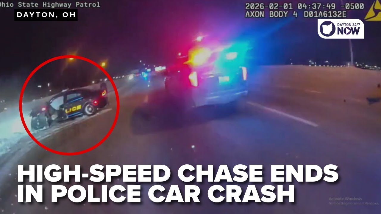 HIGH-SPEED CHASE: Police chase caught on camera ends in crash involving local Ohio officer