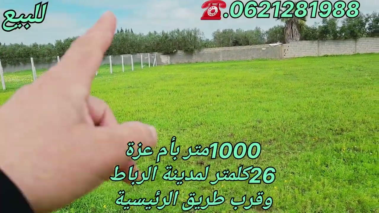 أرض 1000متر قرب الرباط تمن 34مليون ☎️0621281988
