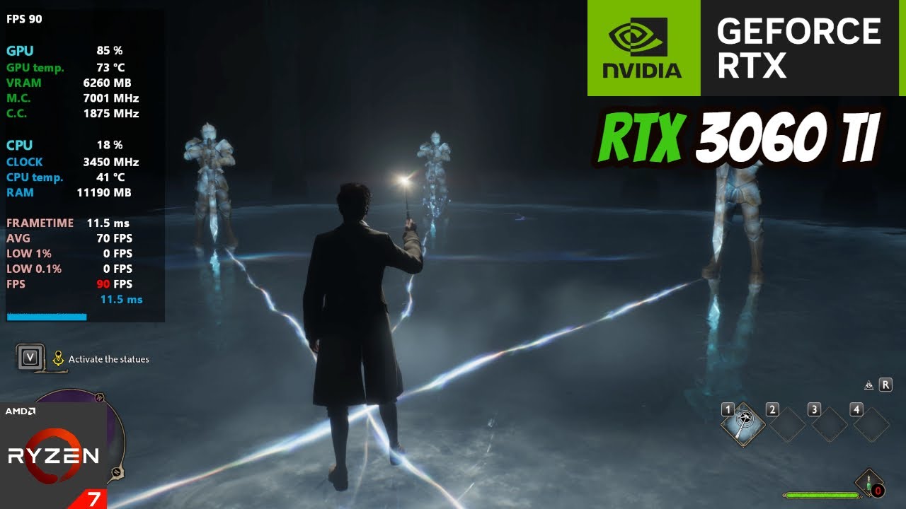Hogwarts Legacy | RTX 3060 Ti 8gb & Ryzen 7 2700 |  Ultra Settings 1080p | Gameplay