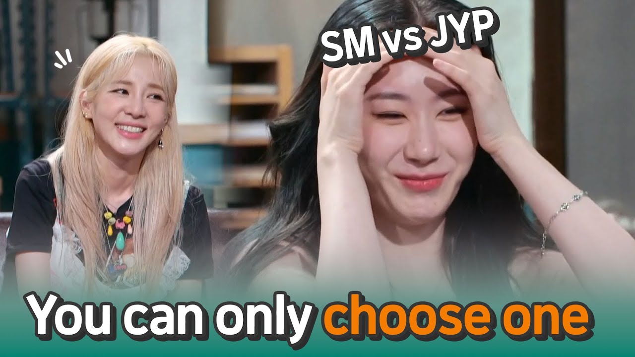 SM vs JYP 😱 Chaeryeong's reaction to being asked if she would rather be in both companies
