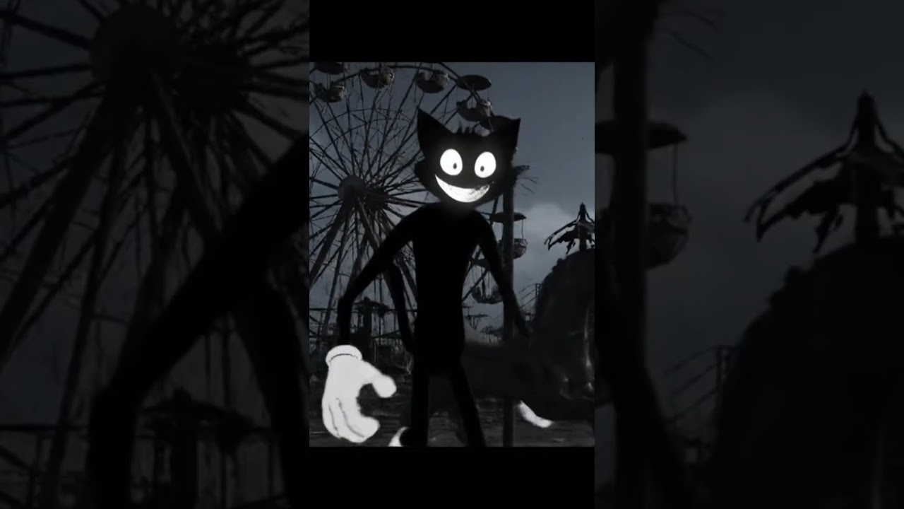 CARTOON CAT in ABANDONED AMUSEMENT PARK | Trevor Henderson's Horror #cartooncat Karton Kağıt #horror