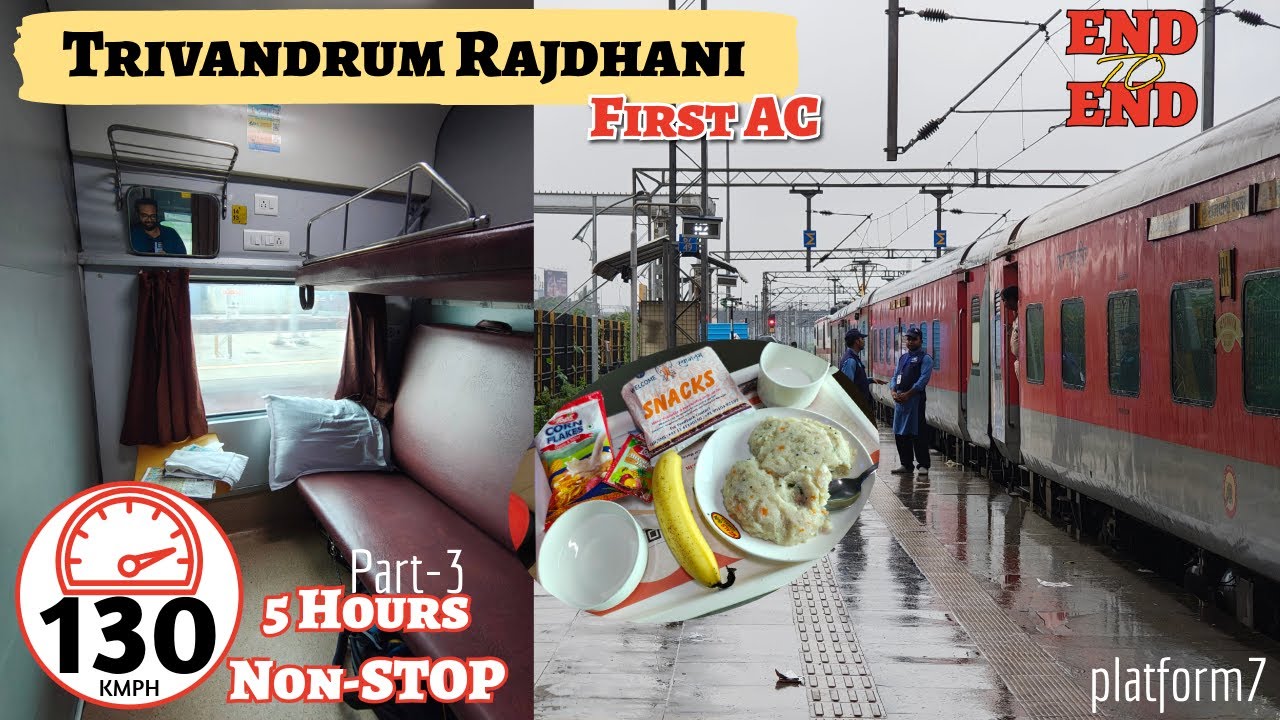 Trivandrum to H.Nizamuddin on the 12431 Rajdhani Express in First AC | Part 3 | Train Journey