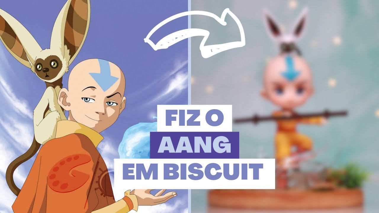 Fiz o Aang de Avatar em Biscuit no estilo Chibi 😌