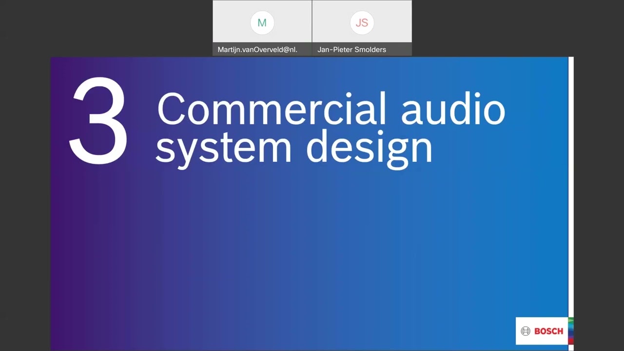 Webinar: Bosch Commercial Audio System design (part 1)