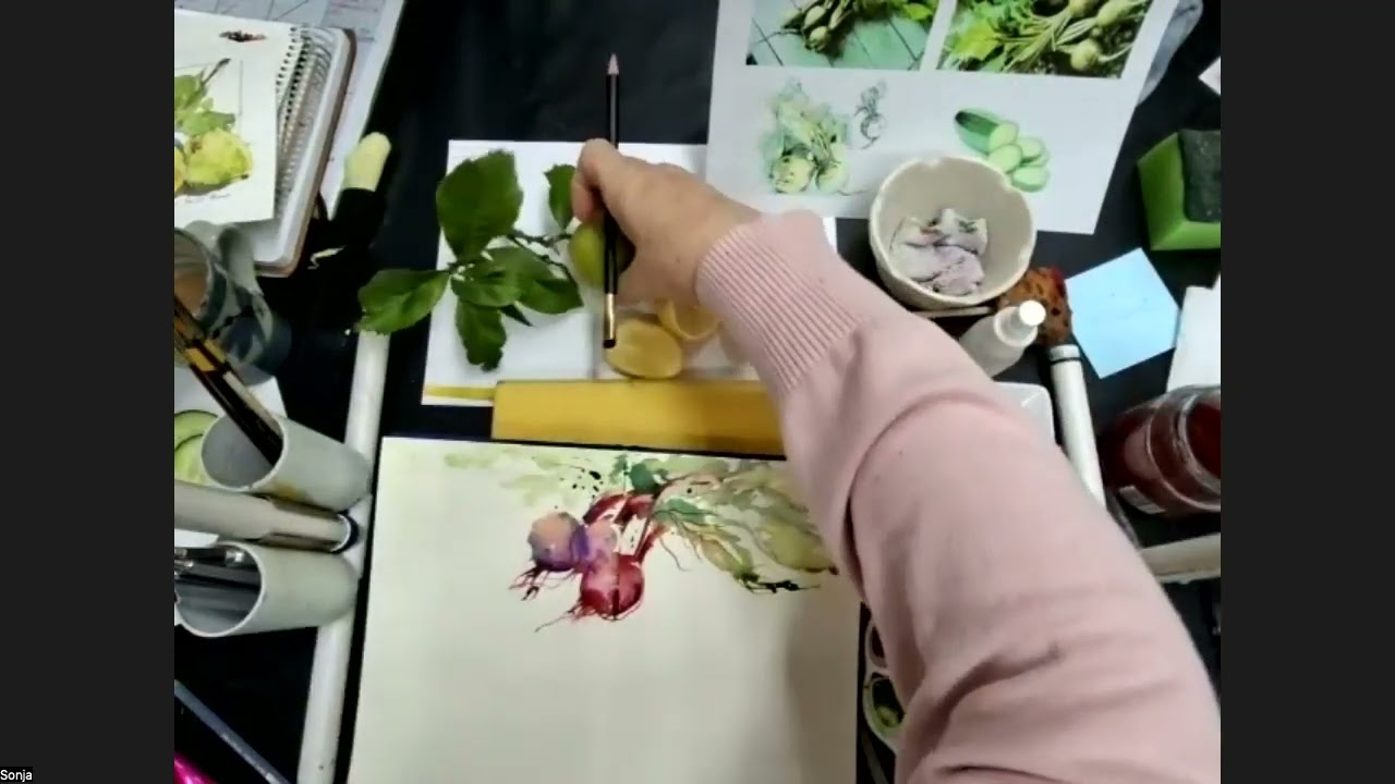 Drawing of food (Zoom meeting )