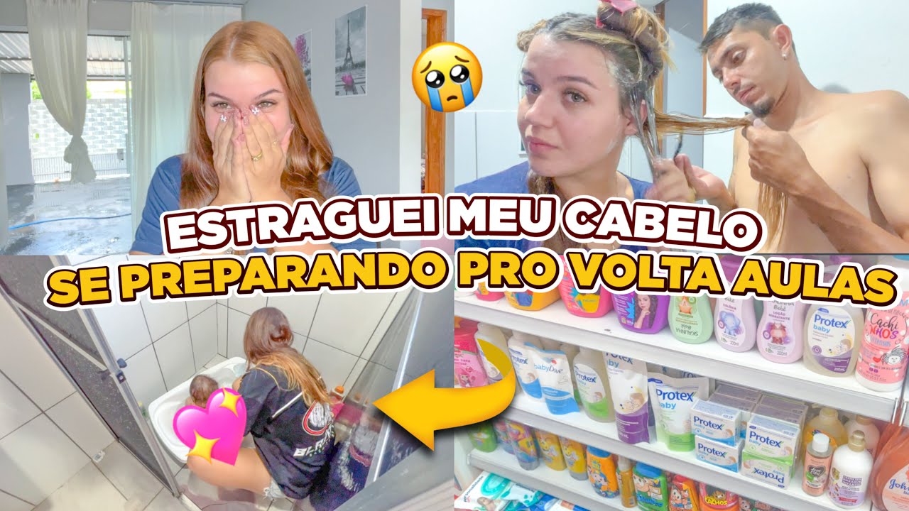 ESTRAGUEI MEU CABELO😭😱INVENTEI DE PINTAR EM CASA + REUNIÃO NA ESCOLA-COMPREI OS MATERIAIS|Lar da Ana