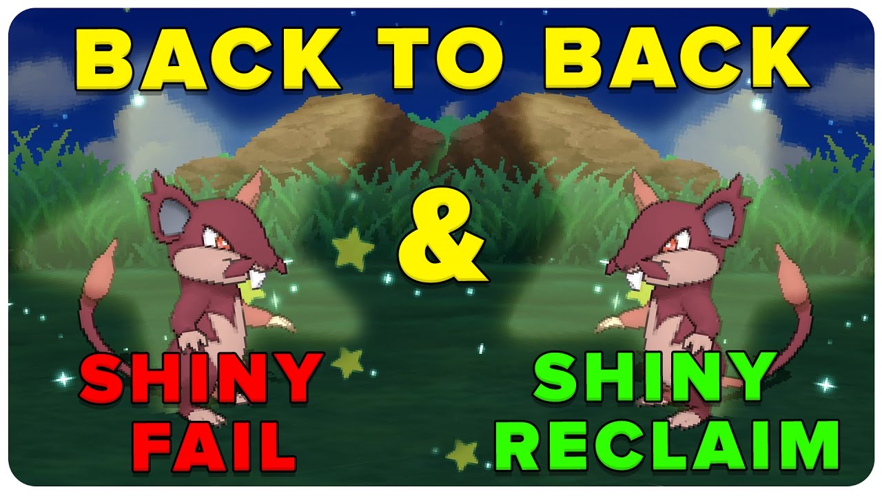 CRAZY BACK TO BACK SHINY FAIL AND RECLAIM! SUN AND MOON BACK TO BACK SOS SHINY RATTATA!