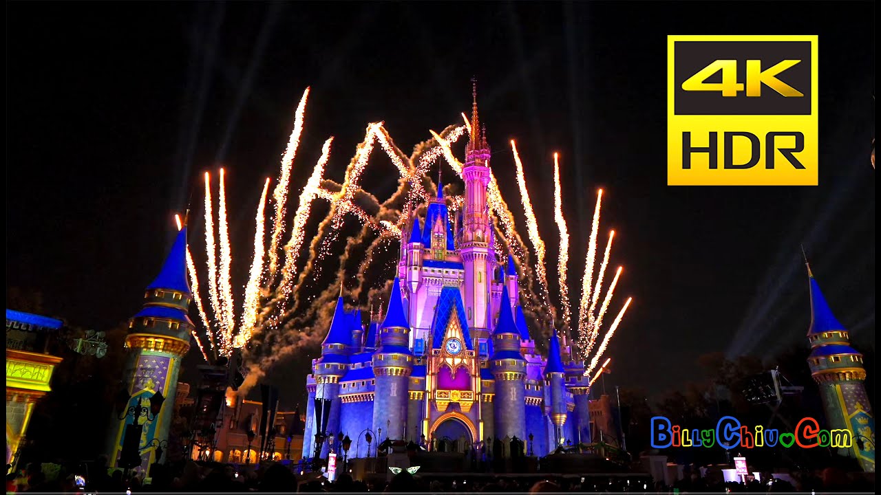 Happy New Years 2024 - Disney Magic Kingdom - Wonderful Christmastime Fireworks Show - 4K HDR