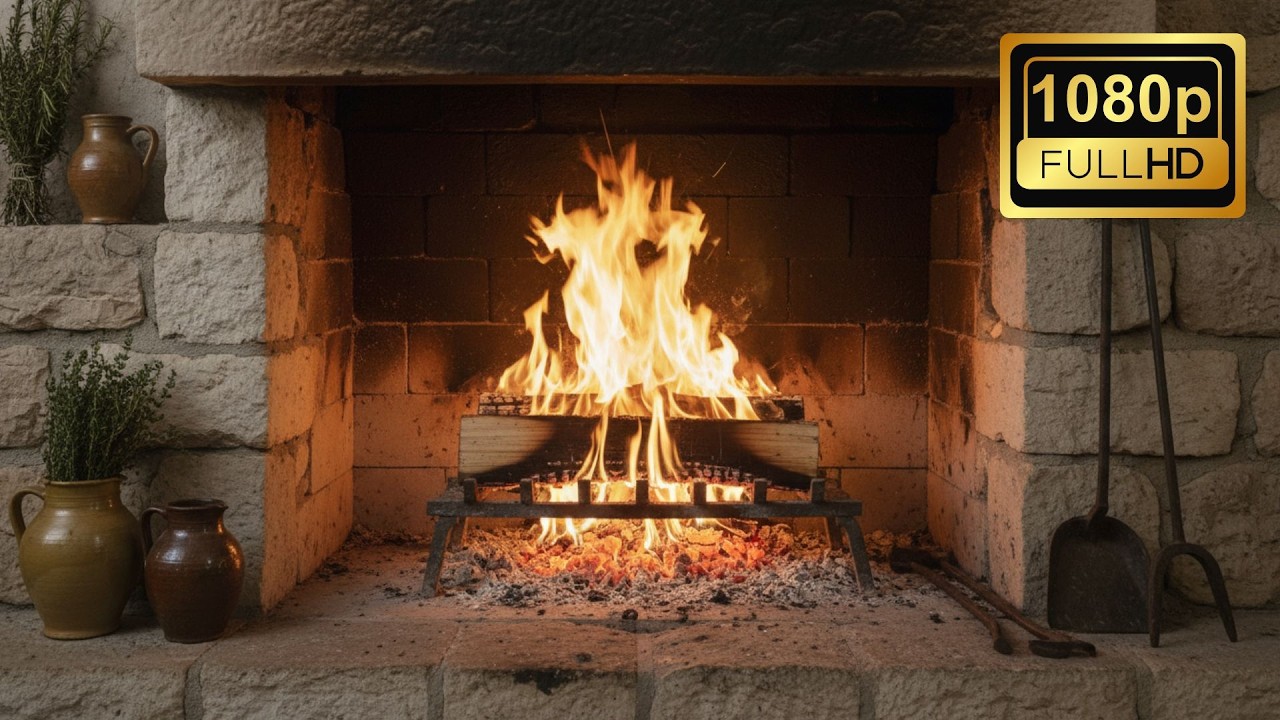 🔥Cozy Fireplace Ambience | 3 Hours | No Music | Crackling Fire (1080p)