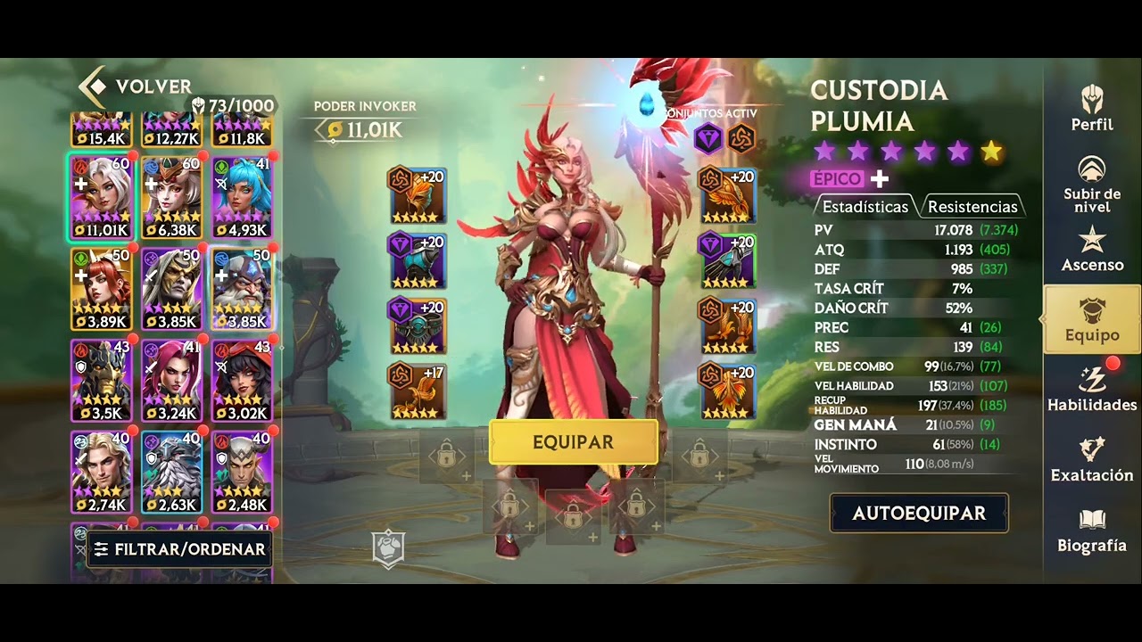 Hablemos un poco de PLUMIA ( INVOKERS TIT&Aacute;N LEGACY) GRACIAS 