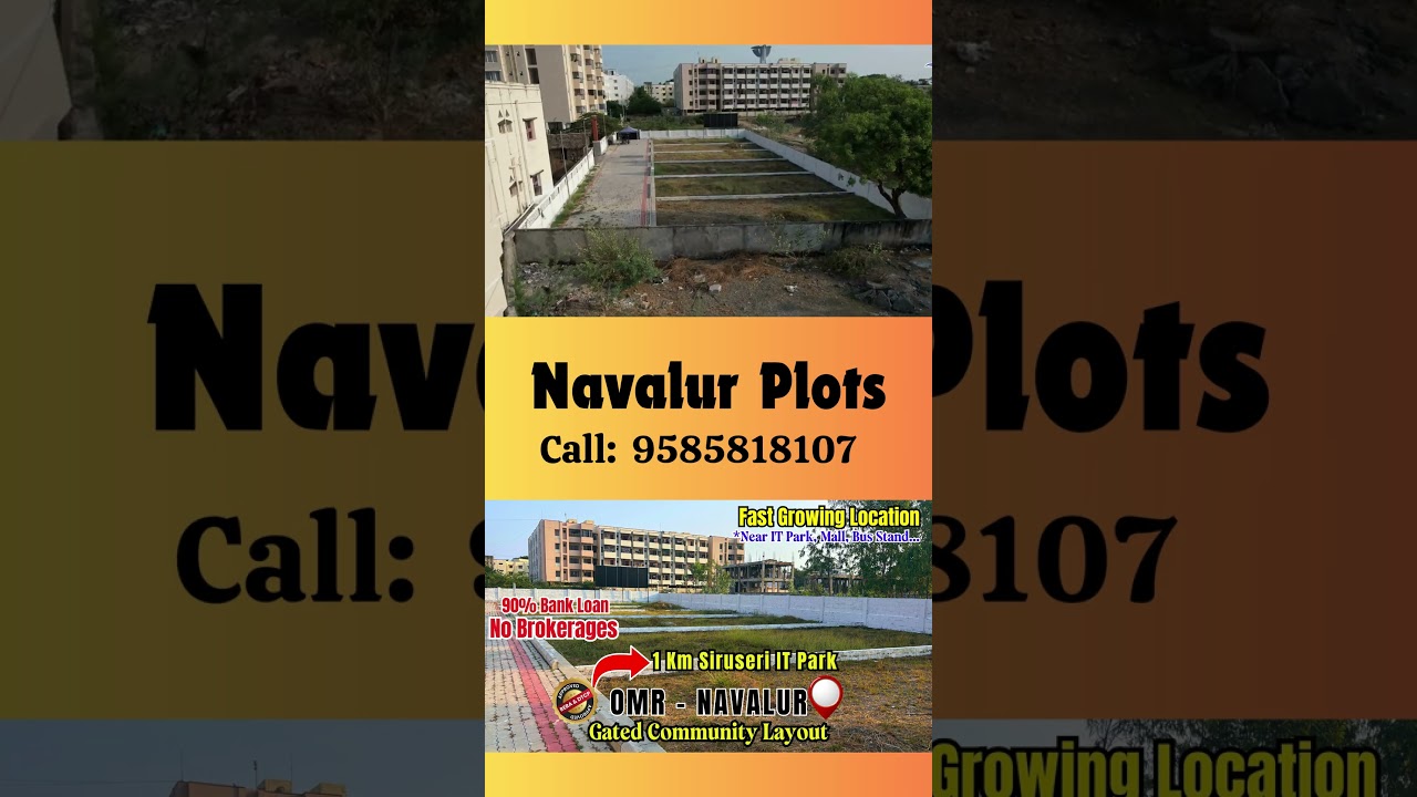 Navalur Opposite Luxury premium - Low Budget Plot For Sale #omrplots  #chennairealestate #navalur