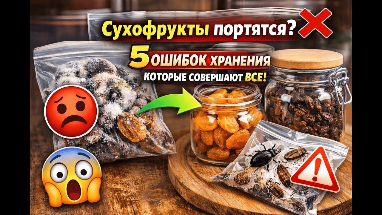 Сухофрукты портятся ❌ 5 ошибок хранения, которые совершают ВСЕ.