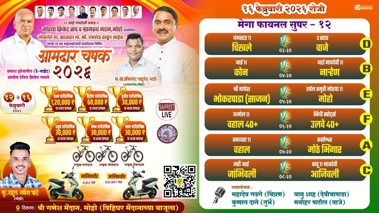 आमदार चषक मोहो (डे-नाईट) ग्रामीण टेनिस क्रिकेट सामने २०२६ || DAY-NIGHT FINAL DAY