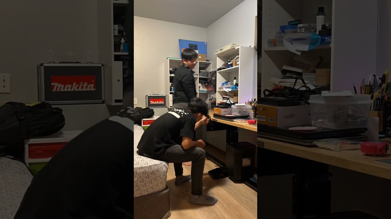 Assemble my third husky crafting table part 2 #fyp #vibes #weekend #setup #diy #assembly #viralpost