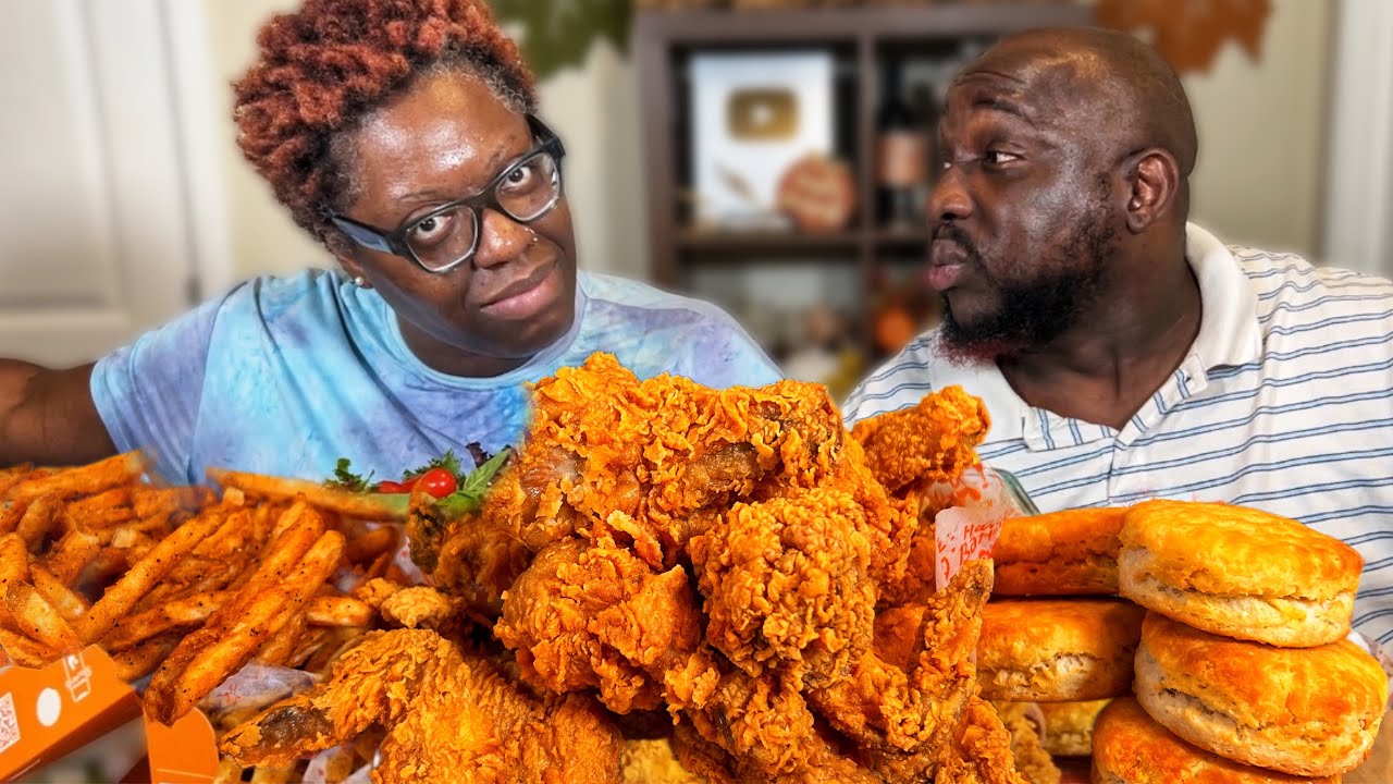 WE VOTED FOR THE FIRST TIME EVER!| POPEYES FRIED CHICKEN| MUKBANG EATING SHOW!