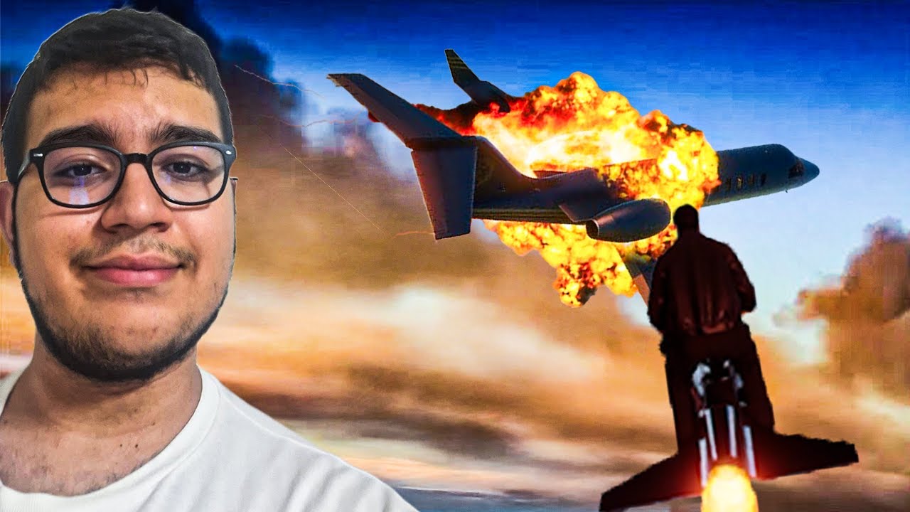 GTA 5'DE YANAN UÇAĞIN ÜSTÜNE ATLADIM