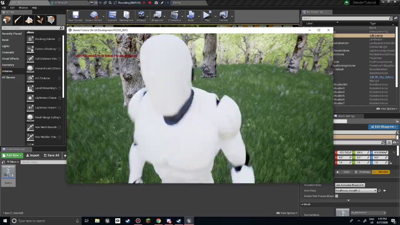 Unreal Engine 4 Slender Tutorial | Episode 4 | Setting Up Enemy