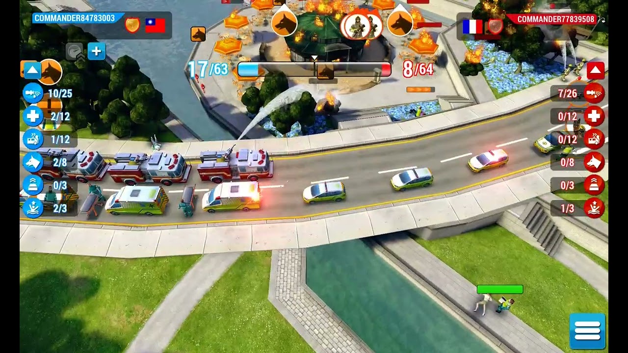 Emergency HQ, Hero Level 157, 1 vs 1 Mission, Fire in the park cafe