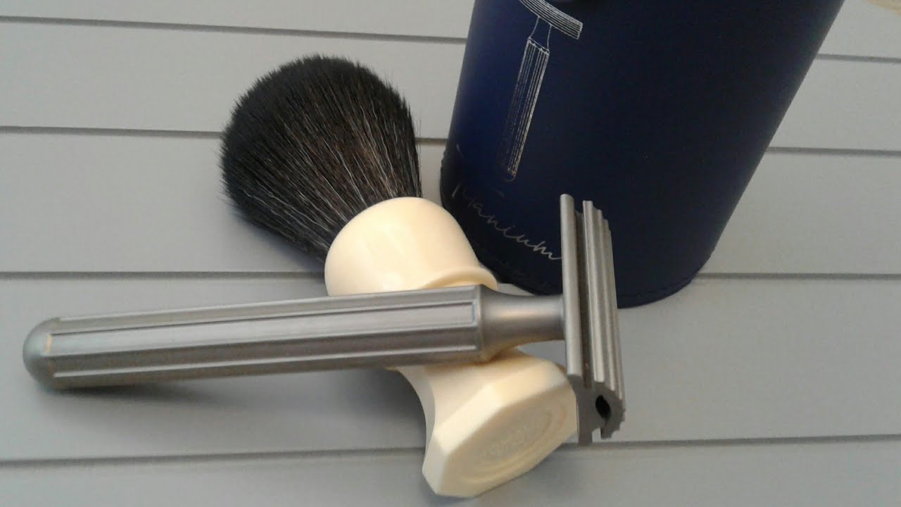 Titanium - A New German razor from On Fire Design. A shave with Stirling's Queen of Hearts