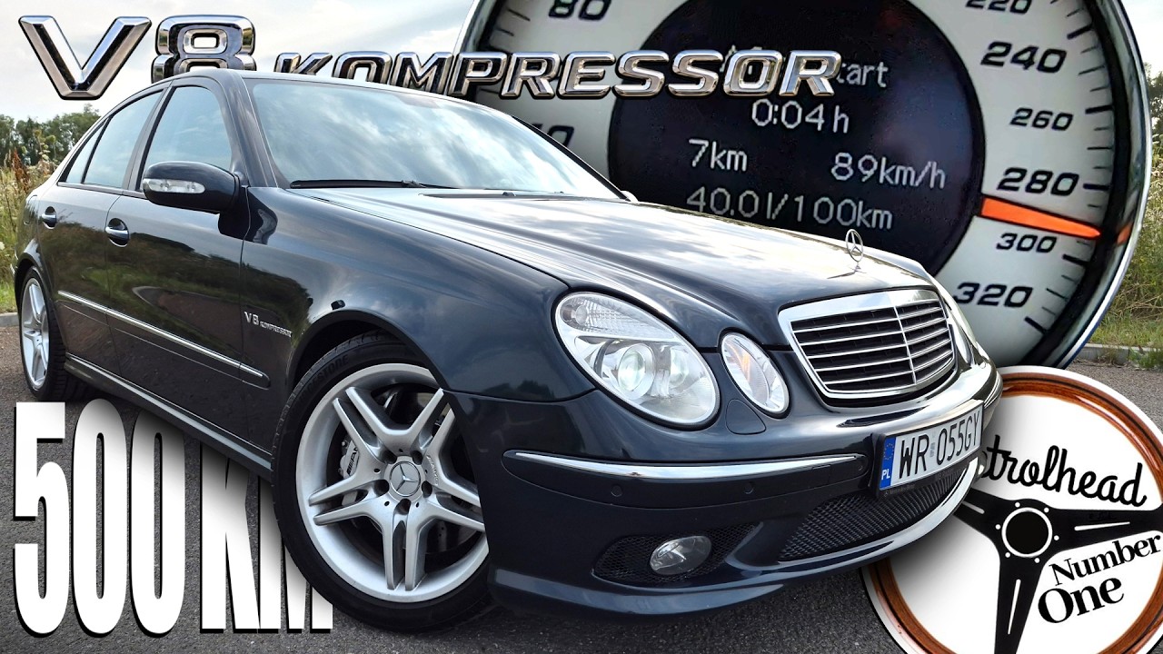 2004 Mercedes E55 AMG (500 KM) | V-MAX, 0-100, 100-200 km/h, Test, AUTOBAHN | 4K