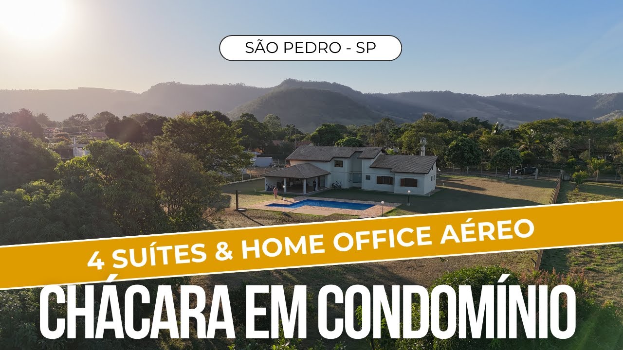 CHACÁRA  4 SUÍTES E VISTA PARA A SERRA DE SÃO PEDRO EM CONDOMÍNIO #interiordesp #saopedro