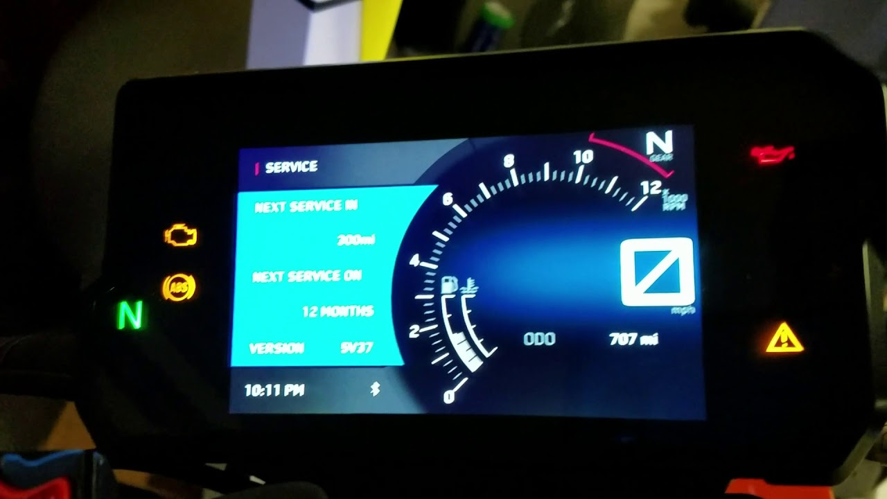 How to reset service light 2017 KTM Duke 390