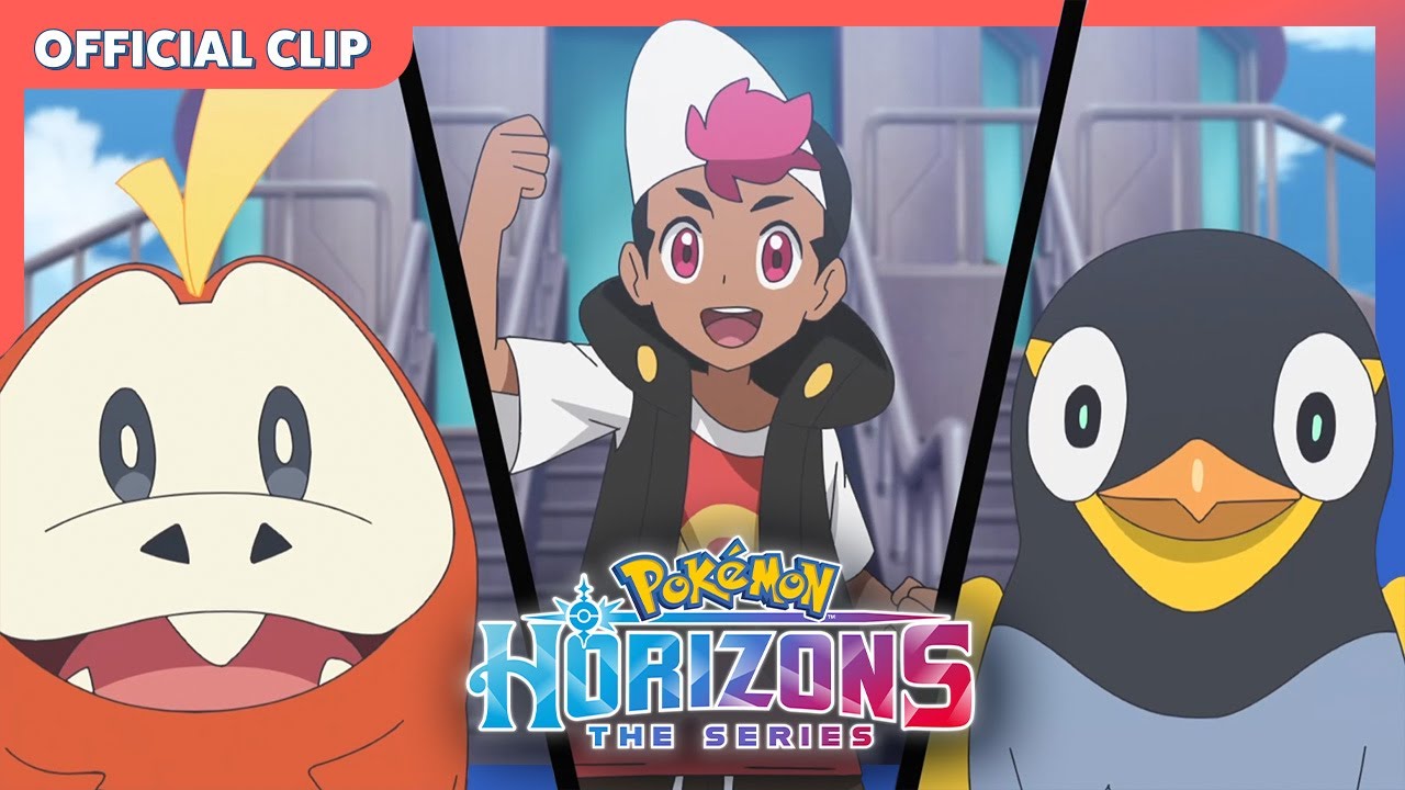 UK: Wattrel and Fuecoco Battle Cap! | Pokémon Horizons: The Series | Official Clip
