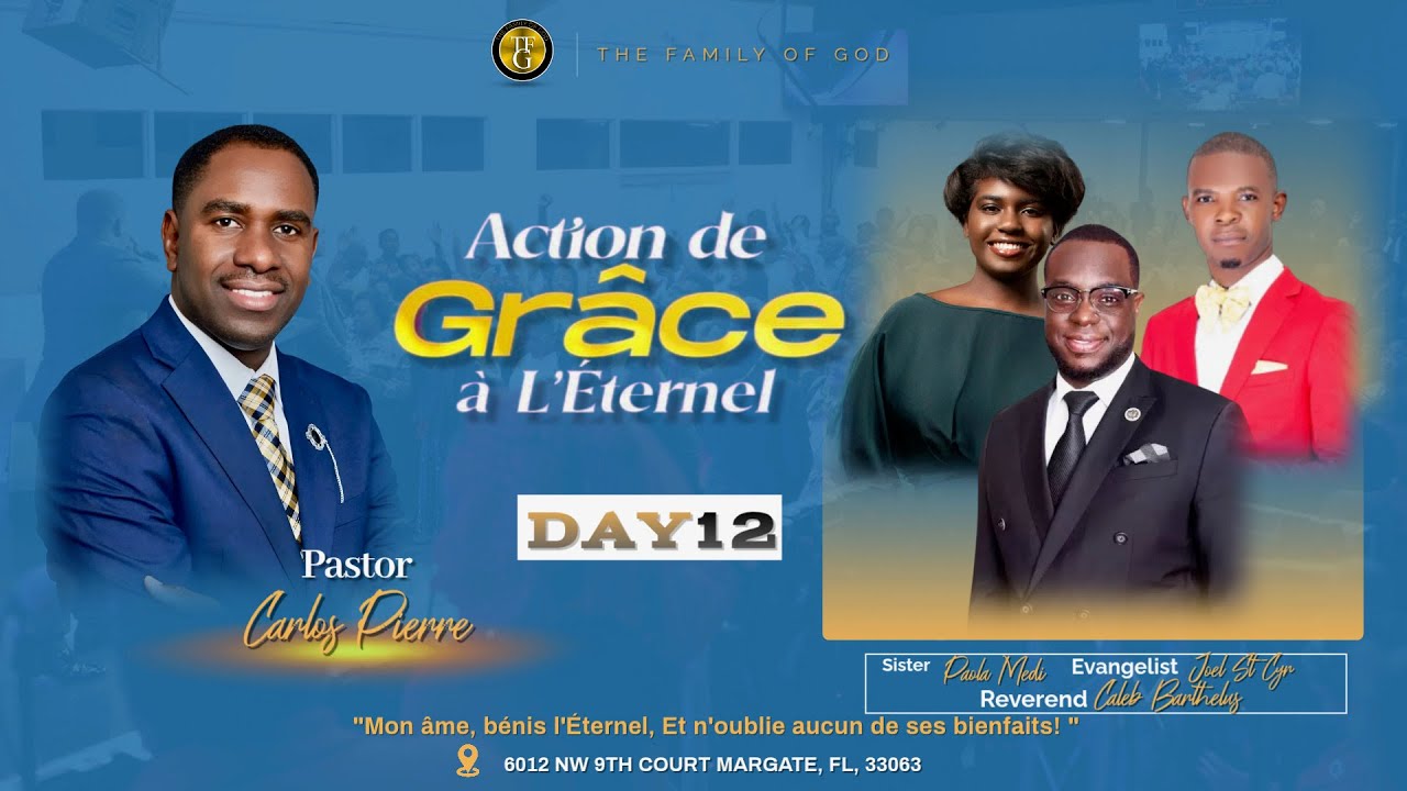 12ème Jour | Action de Grâce à l'Eternel 2025| Pasteur Carlos | 12/26/2025
