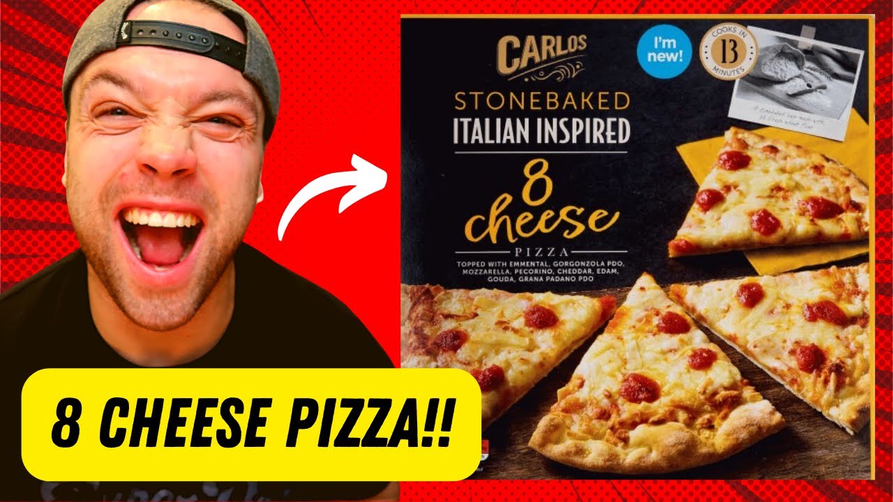 8 Cheese Pizza!! Carlos Stonebaked Italian Inspired 8 Cheese Pizza | ALDI | Food Review