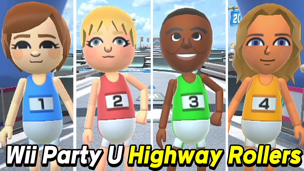 Highway Rollers Gameplay Susie vs Maximilian vs Jeff vs Elena | Master com | Wii Party U